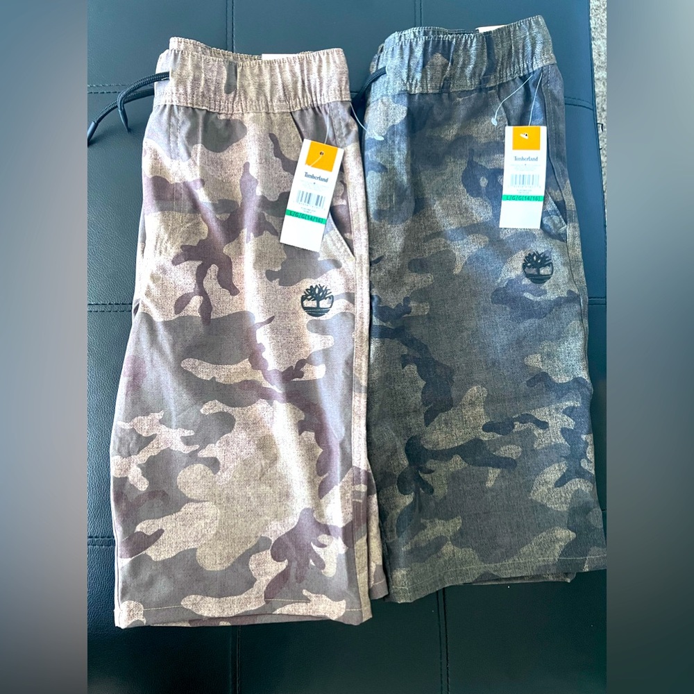 Timberland Shorts Boys Size 14/16 in Dark Olive and Hummus Brand New with Tags